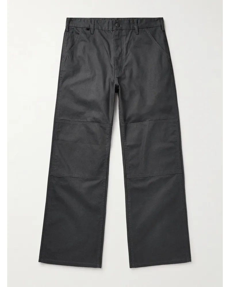 Acne Studios Pantaloni a gamba dritta in tela di cotone tinti a pigmento Palma Grigio