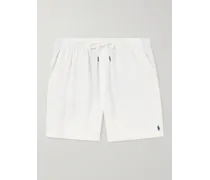 Shorts in lino con coulisse e logo ricamato Prepster