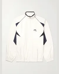 Balenciaga Giacca sportiva oversize in shell con logo ricamato Bianco