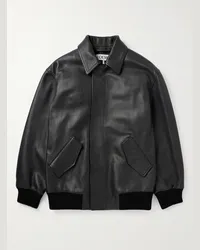 Loewe Bomber in pelle testurizzata Nero