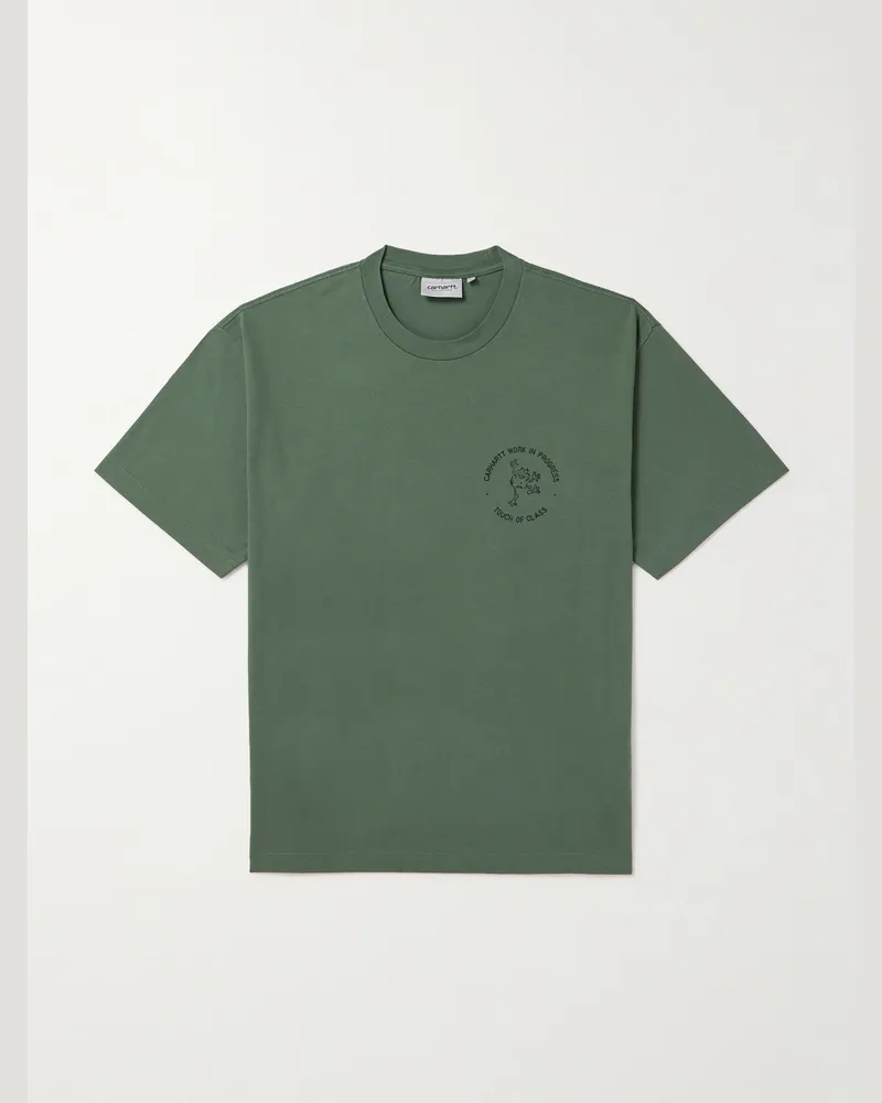 Carhartt WIP T-shirt in jersey di cotone con logo Stamp Verde