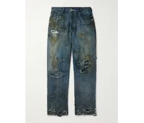 Balenciaga Jeans a gamba larga Super Destroyed Blu