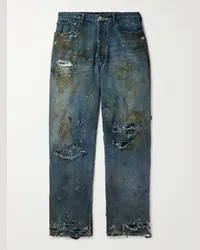 Balenciaga Jeans a gamba larga Super Destroyed Blu