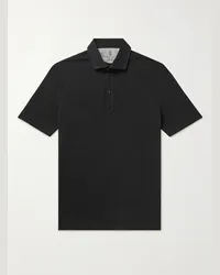 Brunello Cucinelli Polo in cotone piqué Nero