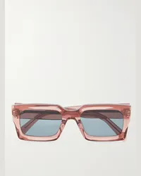 Celine Occhiali da sole in acetato con montatura rettangolare Black Frame 53 Rosa