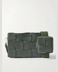 Bottega Veneta Borsa a tracolla in pelle con motivo Intrecciato Cassette Verde