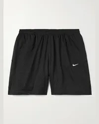 Nike Shorts a gamba dritta in mesh con coulisse e logo ricamato Solo Swoosh Nero