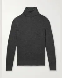 Tom Ford Pullover a collo alto slim-fit in misto cashmere e seta Grigio