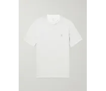 T-shirt slim-fit in jersey di cotone a strati con logo ricamato