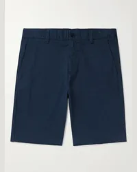 NN 07 Shorts a gamba dritta in twill di misto cotone biologico spazzolato Crown 1090 Blu