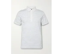Polo da golf in jersey di cotone a righe con logo applicato Duncan