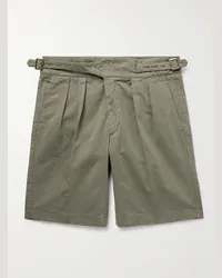 Rubinacci Shorts a gamba dritta in cotone con pinces Manny Verde