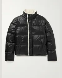 Saint Laurent Piumino trapuntato in shell con interno in tessuto sherpa Nero