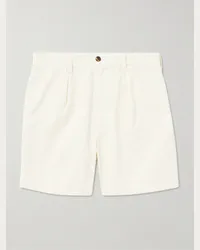 Drake's Shorts a gamba dritta in twill di cotone con pinces Neutri