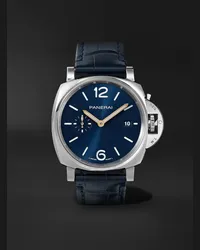 OFFICINE PANERAI Orologio automatico 42 mm in acciaio inossidabile con cinturino in alligatore Luminor Due, N. rif. PAM01274 Blu