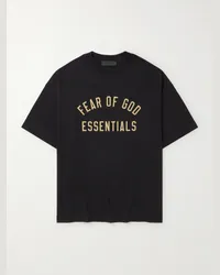 Fear of God T-shirt oversize in jersey di cotone con logo Nero