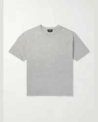 A.P.C. T-shirt in jersey di cotone con logo Grigio