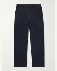 Nili Lotan Pantaloni a gamba dritta in twill di misto cotone Carsen Blu