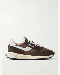 AUTRY Sneakers in camoscio e shell con finiture in pelle Reelwind Low Marrone