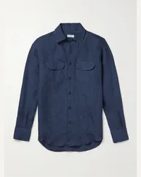 De Petrillo Camicia in lino Blu