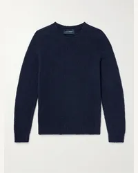 Thom Sweeney Pullover in misto lana merino Blu