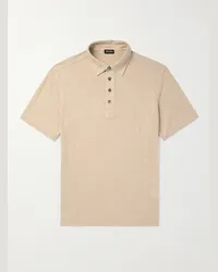 Ermenegildo Zegna Polo slim-fit in lino Neutri