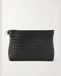 Bottega Veneta Hydrology Intrecciato Leather Pouch Nero