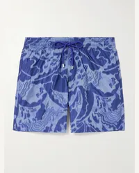 Vilebrequin Maison BUCOL Shorts da mare medi a gamba dritta in tessuto riciclato stampato Moopea Blu