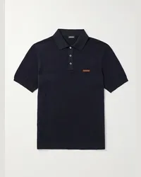 Ermenegildo Zegna Polo slim-fit in cotone piqué Blu