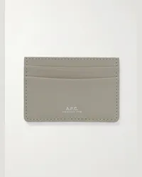 A.P.C. Portacarte in pelle con logo Andre Neutri