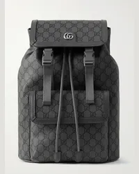 Gucci Zaino in tela spalmata con monogramma e finiture in pelle Ophidia Grigio