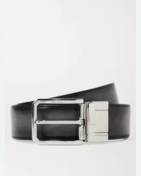 Berluti 3.5cm Scritto Reversible Leather Belt Grigio