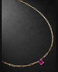 Yvonne Léon Gold Corundum Pendant Necklace Rosa