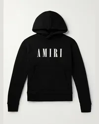 Amiri Felpa con cappuccio in jersey di cotone con logo stampato Nero