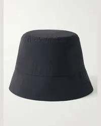 Loewe Cappello da pescatore double face in shell e misto cotone con logo jacquard Blu