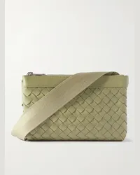 Bottega Veneta Borsa a tracolla in pelle con motivo Intrecciato Verde