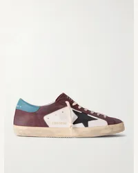 Golden Goose Sneakers in pelle craquelé effetto consumato Super-Star Marrone