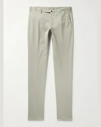 Incotex Pantaloni slim-fit in twill di misto cotone Venezia 1951 Grigio