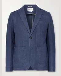 Oliver Spencer Blazer destrutturato slim-fit in lino Theobald Blu