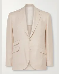 Brunello Cucinelli Blazer slim-fit in misto lino, lana e seta Neutri