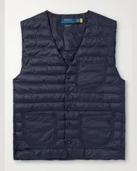 Ralph Lauren Gilet slim-fit in shell riciclato trapuntato con logo ricamato Blu