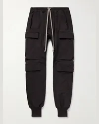 Rick Owens Pantaloni a gamba affusolata in jersey di cotone con coulisse Mastodon Megacargo Grigio