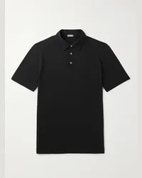 Incotex Polo slim-fit in jersey IceCotton Zanone Nero