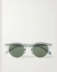 Garrett Leight Occhiali da sole in acetato con montatura rotonda Clune X Grigio