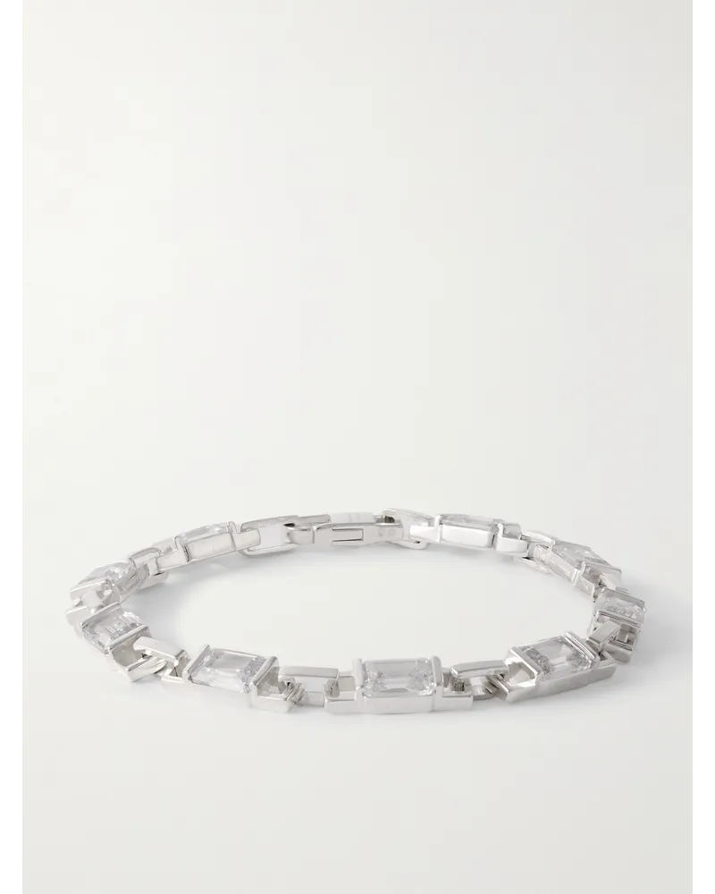 Hatton Labs Bracciale in argento con zirconia cubica Uncuffed Argento