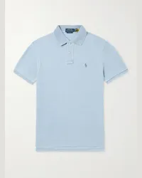 Ralph Lauren Polo in cotone piqué con logo ricamato Blu