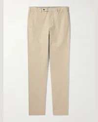 Sid Mashburn Pantaloni a gamba dritta in twill di cotone tinti in capo Neutri