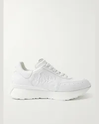 Alexander McQueen Sneakers in pelle con suola oversize e logo goffrato Sprint Runner Bianco