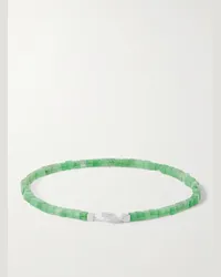 Miansai Bracciale in argento rodiato con avventurina Coda Verde