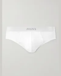 Ermenegildo Zegna Slip in misto cotone e modal a coste Bianco